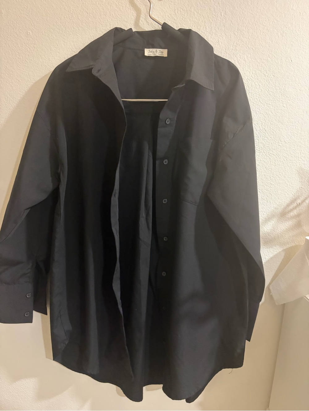 Long Sleeve Black Button-Front Women's Shirt - Jolie & Joy